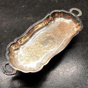 W & S Blackington Silver Plate Footed Vintage Tray